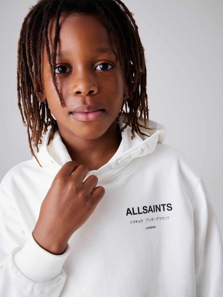 smALLSAINTS White Oversized Underground Pullover Hoodie - Image 1 of 6