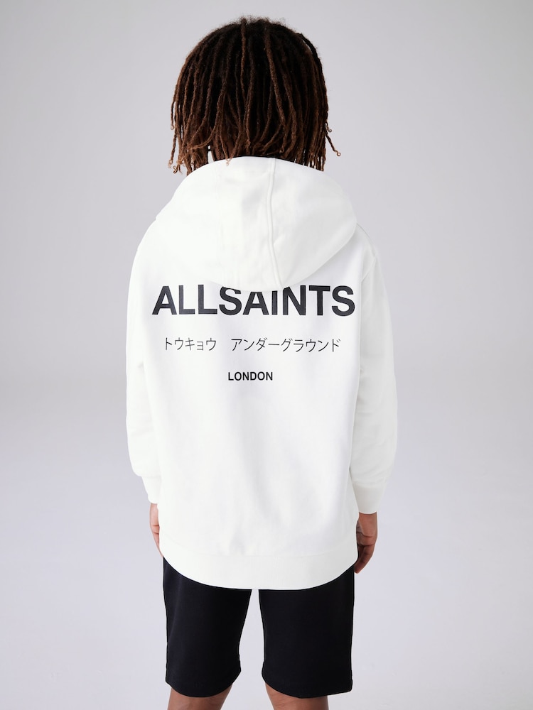 smALLSAINTS White Oversized Underground Pullover Hoodie - Image 2 of 6
