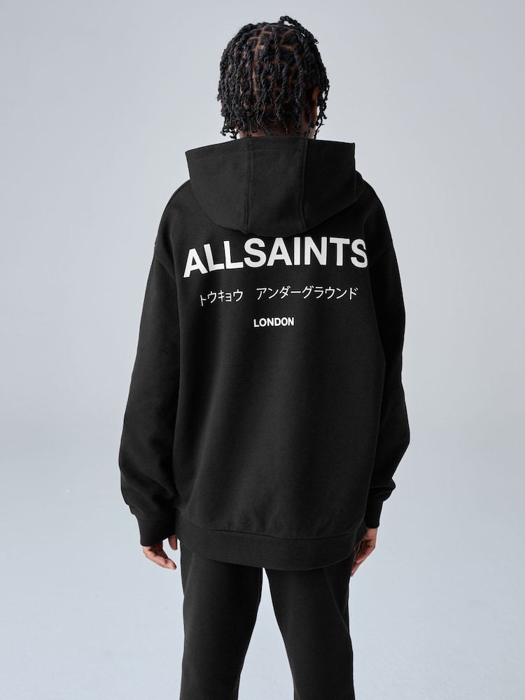 أسود - smALLSAINTS Underground Oversized Pull-Over Hoodie - صورة 9 من 9