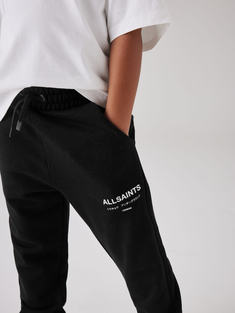 smALLSAINTS Black Underground Straight Cuffed 100% Cotton Joggers - Image 3 of 7