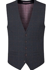 Skopes Blue Tailored Fit Aiken Check Suit: Waistcoat - Image 3 of 4