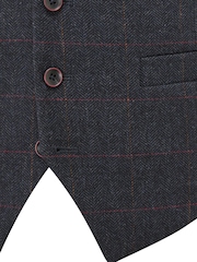 Skopes Blue Tailored Fit Aiken Check Suit: Waistcoat - Image 4 of 4