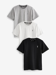 Schwarz/Grau - smALLSAINTS Jungen Brace Crew Rundhals T-Shirts aus 100 % Baumwolle im 3er-Pack - Bild 1 von 1