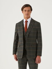 Skopes Green Tailored Fit Warriner Check Suit: Jacket - Image 1 of 5
