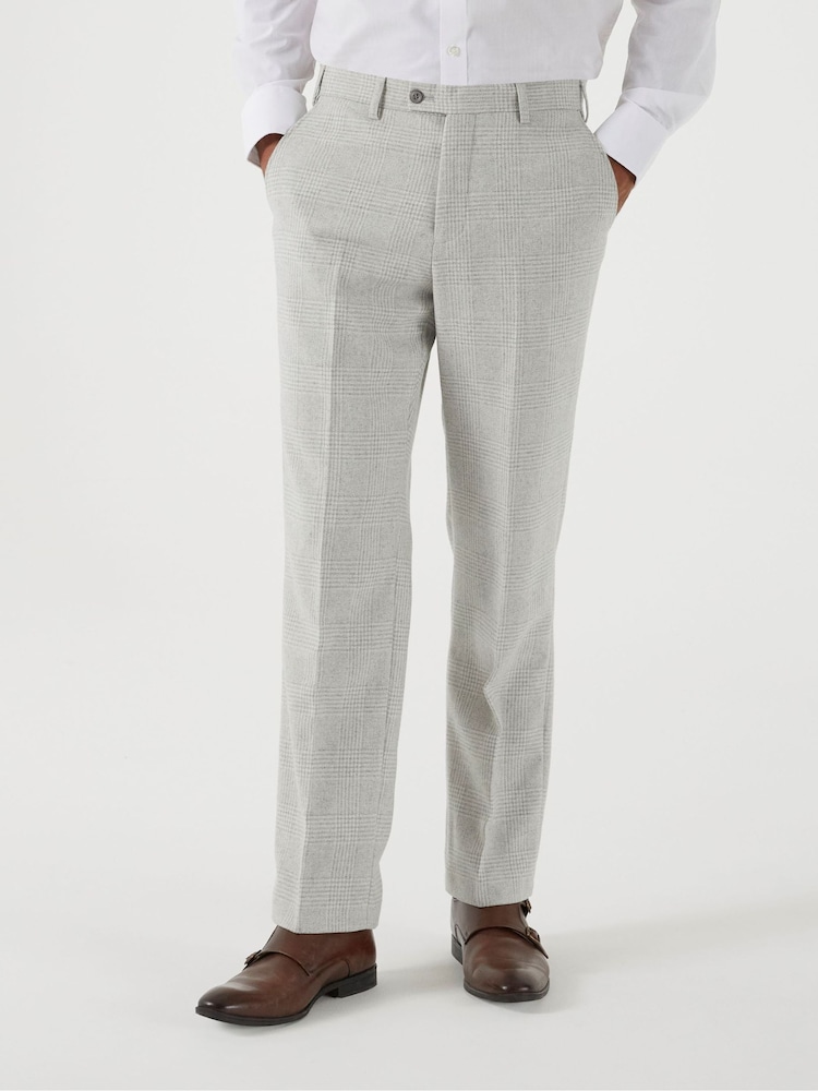 Skopes Grey Tailored Fit Adwell Check Suit: Trousers - Image 1 of 4