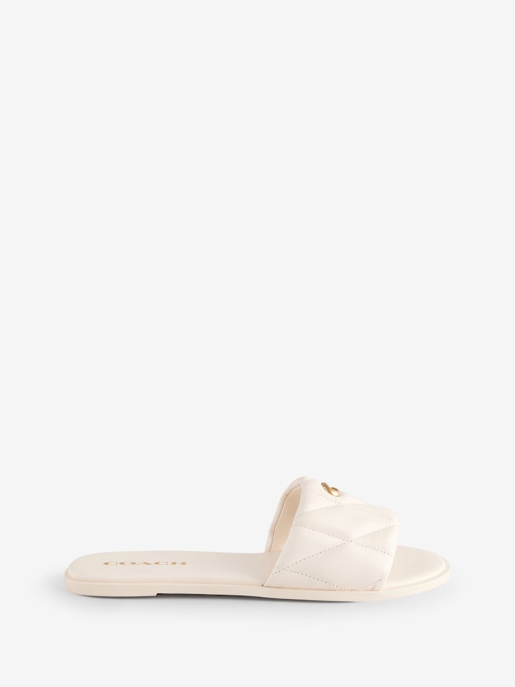 Sandales COACH Cream Holly en cuir matelassé - Image 2 de 6