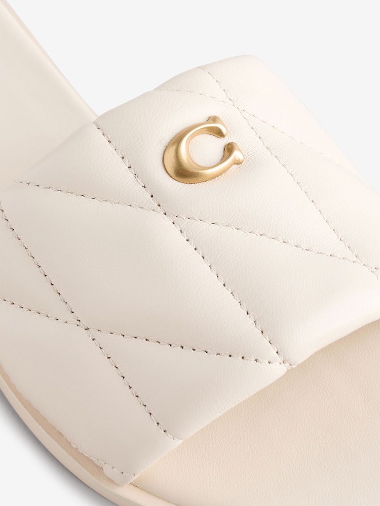 Sandales COACH Cream Holly en cuir matelassé - Image 6 de 6