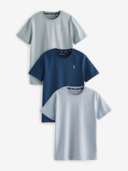 smALLSAINTS Blue Boys Brace Crew 100% Cotton T-Shirts 3 Pack - Image 1 of 1