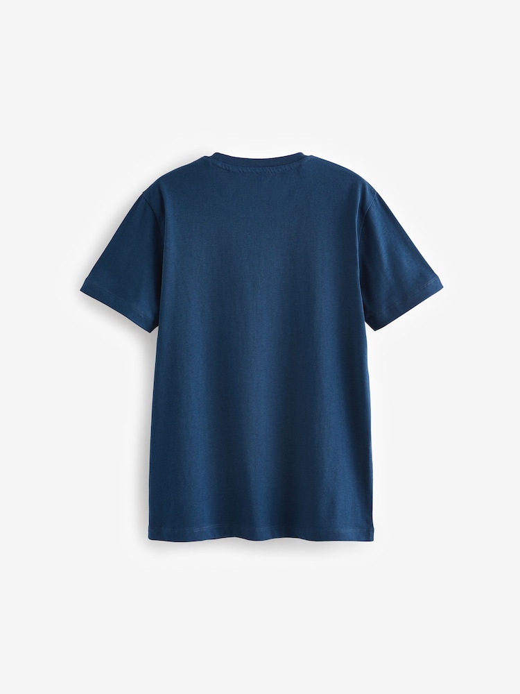 smALLSAINTS Blue Boys Brace Crew 100% Cotton T-Shirts 3 Pack - Image 5 of 5
