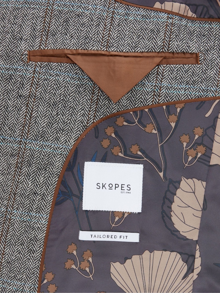 Skopes Grey Tailored Fit Rowan Suit: Jacket - Image 5 of 5