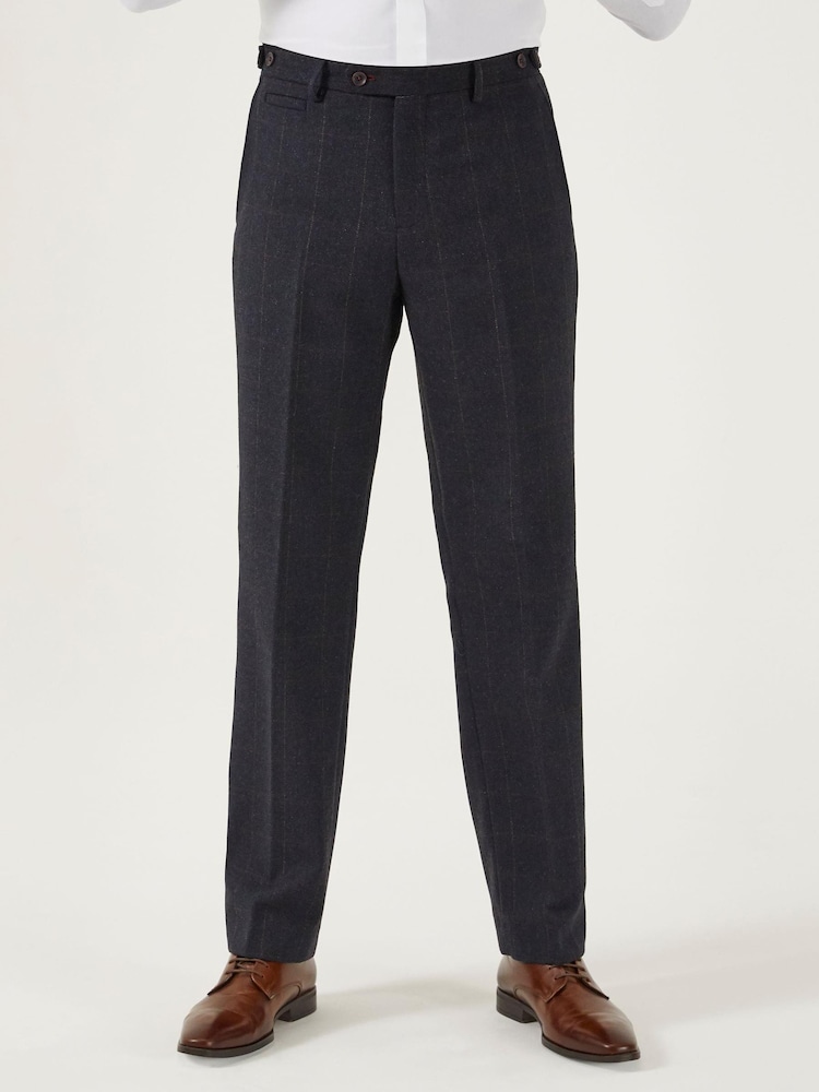 Skopes Blue Tailored Fit Aiken Check Suit: Trousers - Image 1 of 4