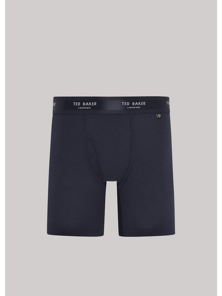 Ted Baker Blue Cotton Boxer Briefs 3 Pack - Image 6 of 6