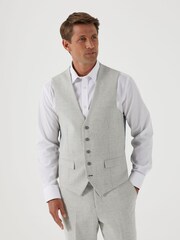 Skopes Grey Tailored Fit Adwell Check Suit: Waistcoat - Image 1 of 4