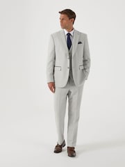 Skopes Grey Tailored Fit Adwell Check Suit: Waistcoat - Image 3 of 4