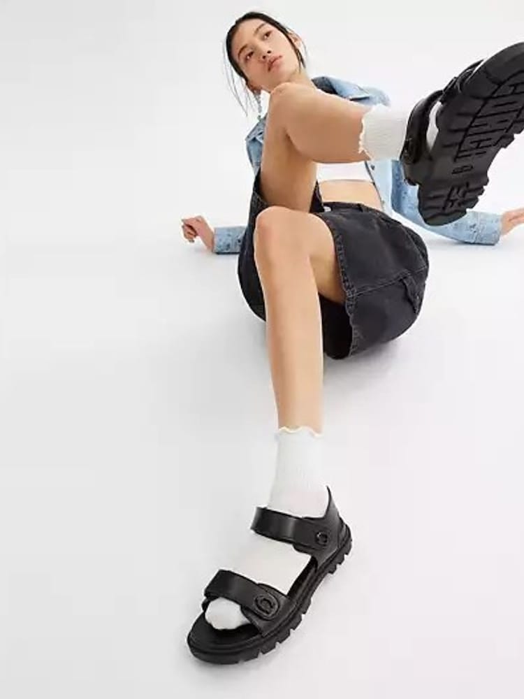 COACH Brynn Leather Black Sandals - Image 1 of 6