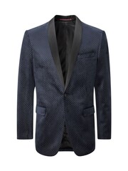 Skopes Blue Tailored Fit Burren Geo Velvet Jacket - Image 4 of 5