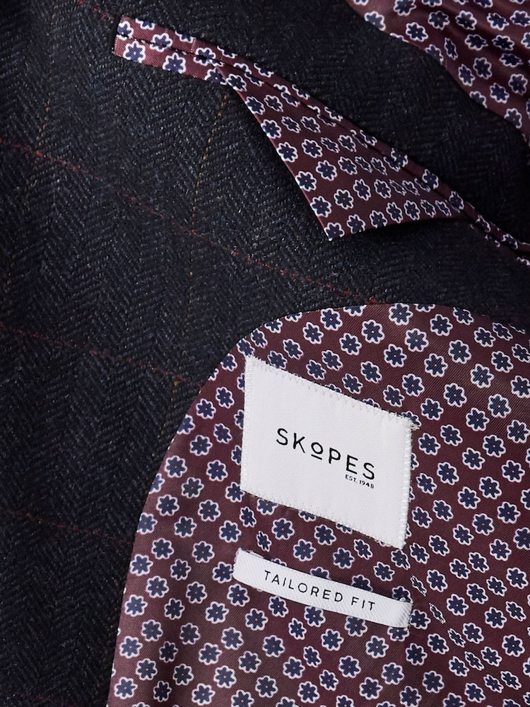 Skopes Blue Tailored Fit Aiken Check Suit: Jacket - Image 5 of 5