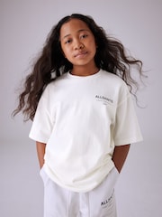 Белый - smALLSAINTS Oversized Girls Underground Crew T-Shirt - Image 1 of 5