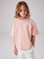 Светло-розовая - smALLSAINTS Oversized Girls Underground Crew T-Shirt - Image 2 of 6