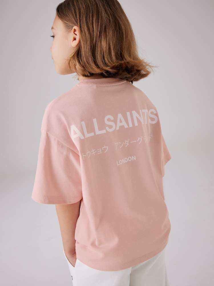 Светло-розовая - smALLSAINTS Oversized Girls Underground Crew T-Shirt - Image 2 of 6