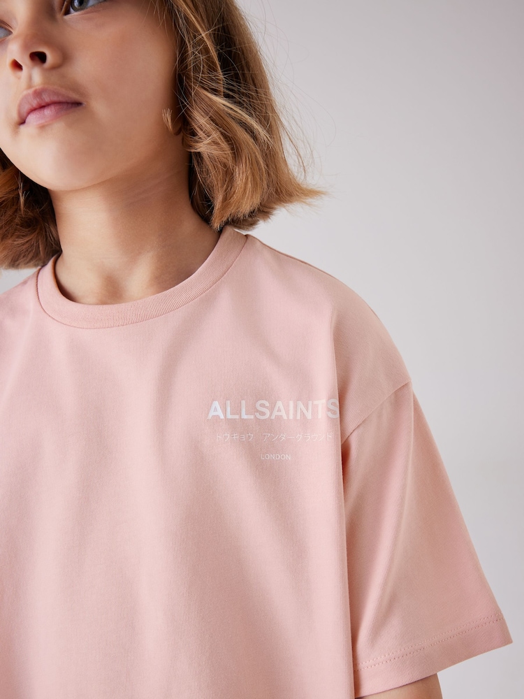 smALLSAINTS Light Pink Oversized Girls Underground Crew T-Shirt - Image 3 of 6