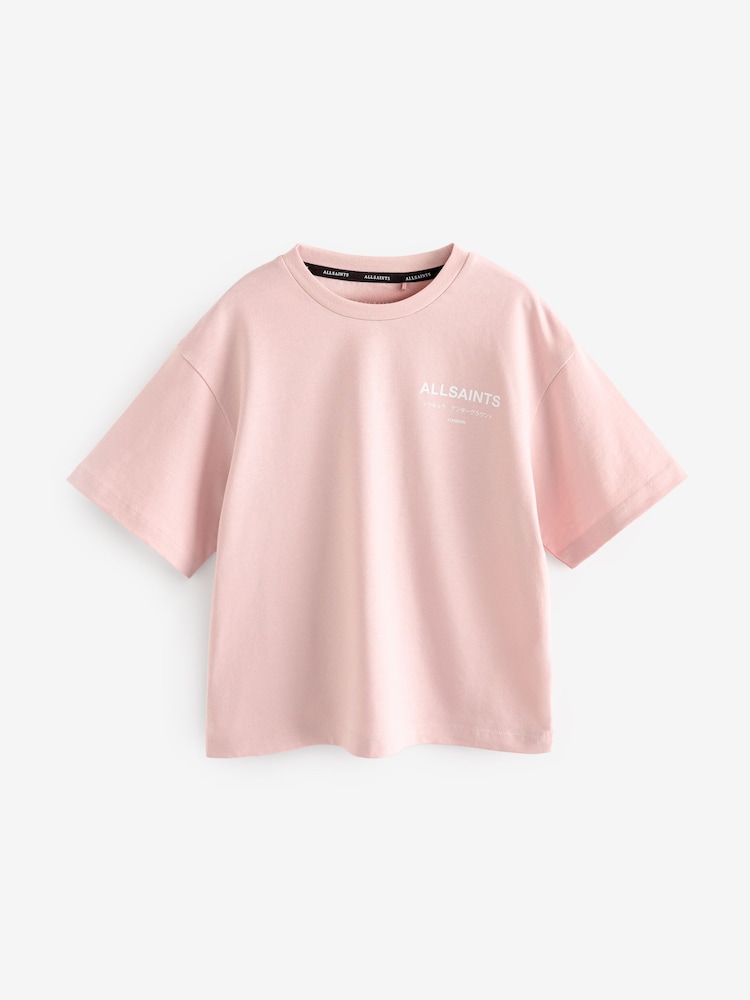 smALLSAINTS Light Pink Oversized Girls Underground Crew T-Shirt - Image 4 of 6