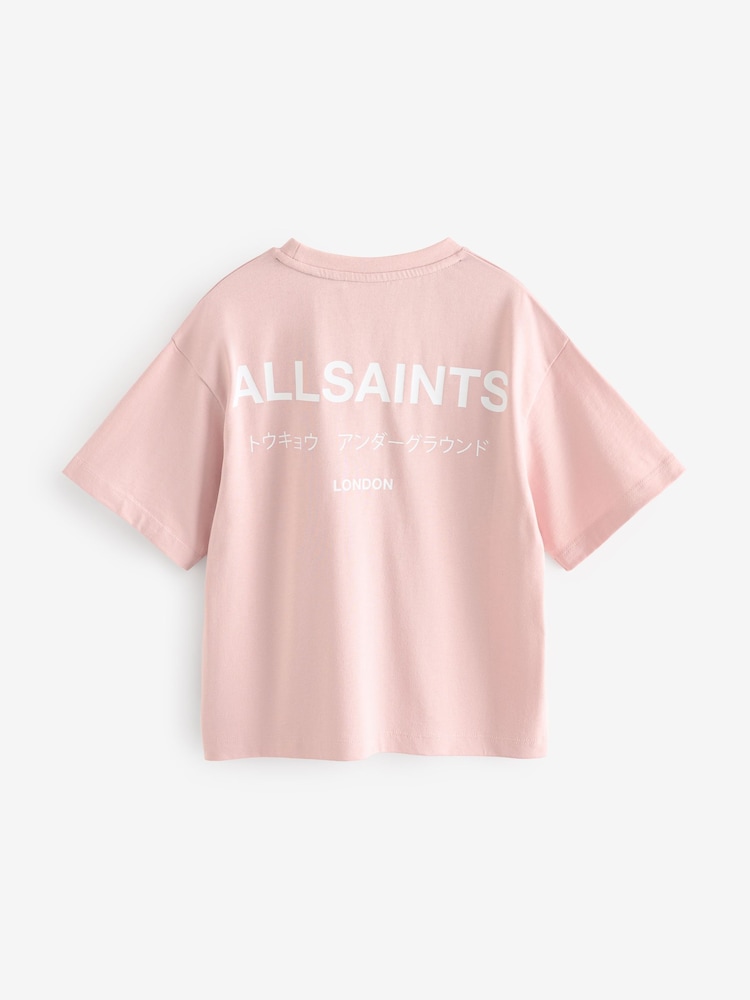 smALLSAINTS Light Pink Oversized Girls Underground Crew T-Shirt - Image 5 of 6