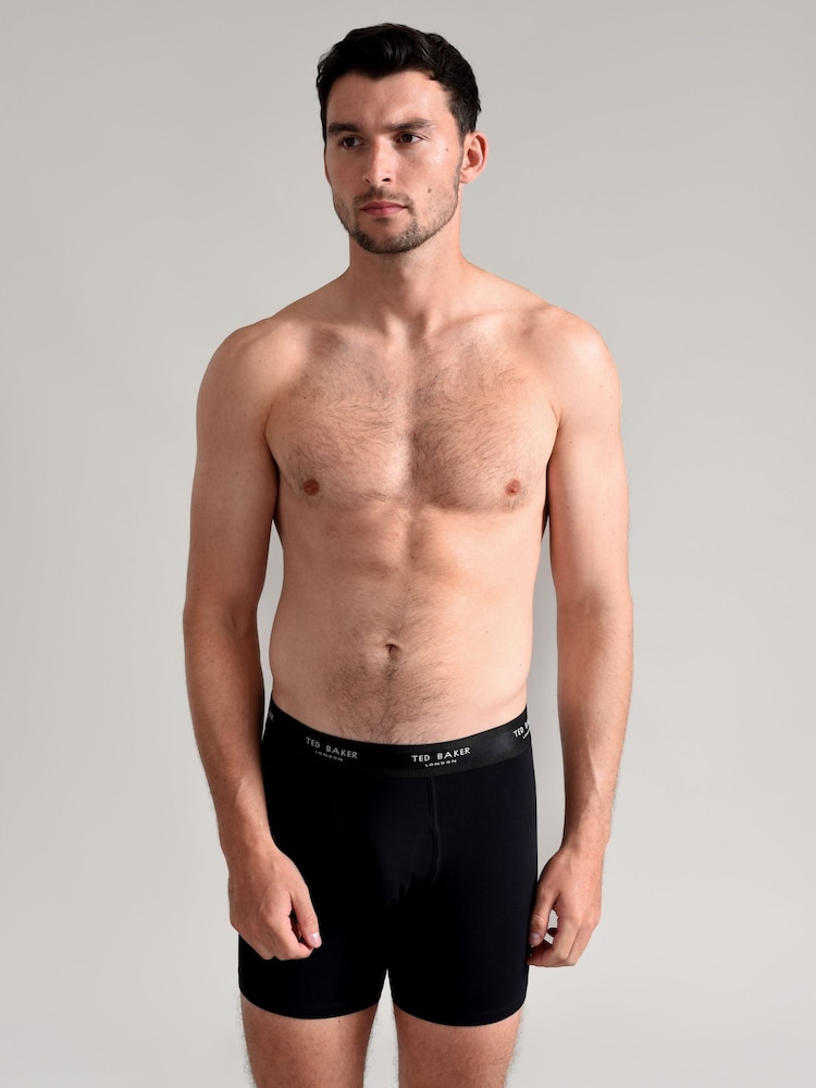 Ted Baker Black Cotton Boxer Briefs 3 Pack - Image 1 of 4