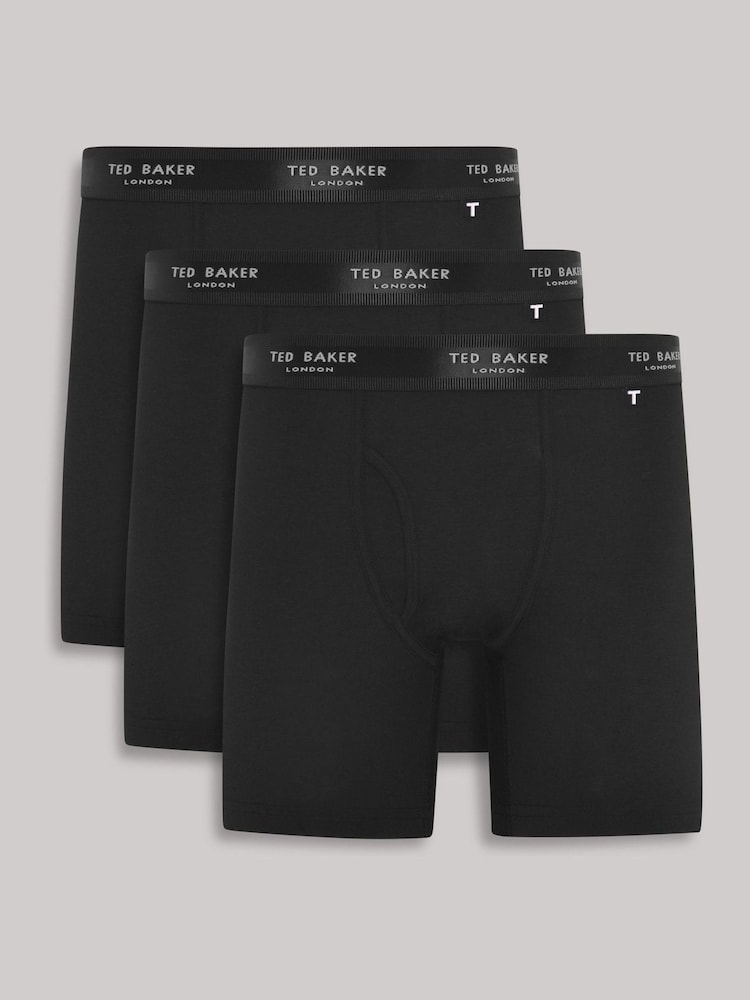 Ted Baker Black Cotton Boxer Briefs 3 Pack - Image 2 of 4