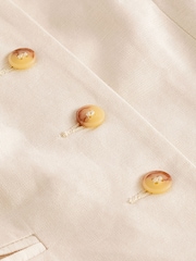 Natural Linen Blend Smart Waistcoat - Image 6 of 6