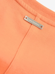 smALLSAINTS Coral Pink Girls Mira Cropped Ruched Side 100% Cotton T-Shirt - Image 6 of 7