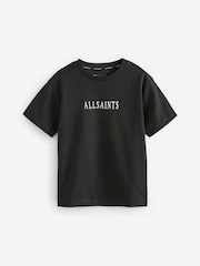 smALLSAINTS Black/Sereni Girls Graphic Oversized Crew 100% Cotton T-Shirt - Image 4 of 6
