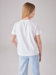 smALLSAINTS White/Laurin Tiger Girls Grace Graphic Crew 100% Cotton T-Shirt - Image 3 of 7