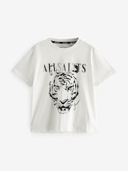 smALLSAINTS White/Laurin Tiger Girls Grace Graphic Crew 100% Cotton T-Shirt - Image 5 of 7
