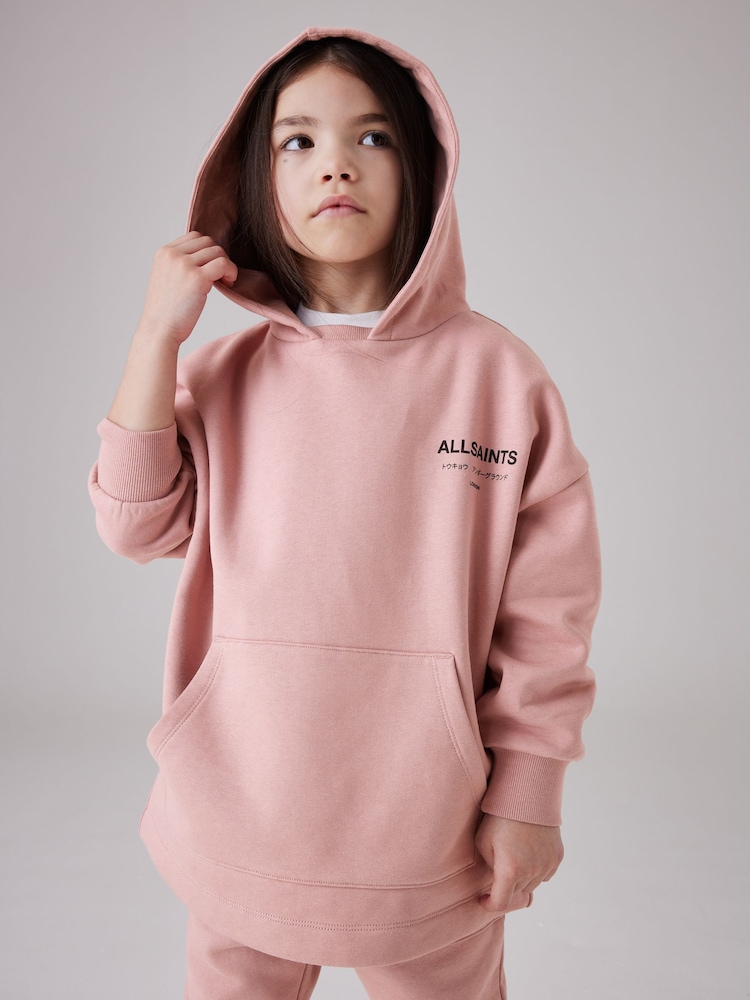 Mittelrosa - smALLSAINTS Mädchen Underground Etienne 100 % Baumwoll-Kapuzensweatshirt - Image 1 of 6