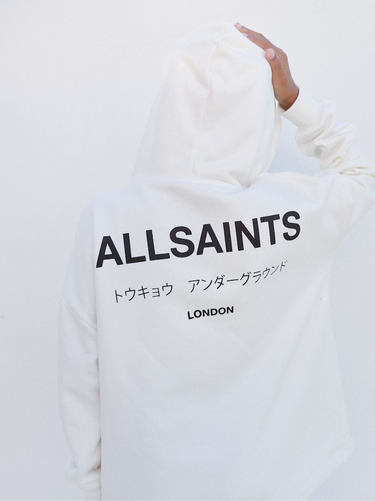 Blanc craie - smALLSAINTS Girls Underground Etienne 100% Cotton Hoodie - Image 4 of 15