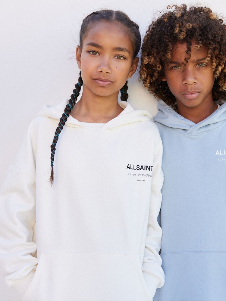 Blanc craie - smALLSAINTS Girls Underground Etienne 100% Cotton Hoodie - Image 7 of 15