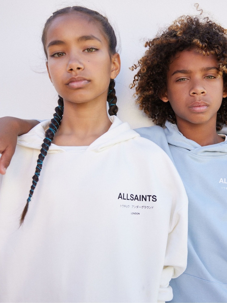 Blanc craie - smALLSAINTS Girls Underground Etienne 100% Cotton Hoodie - Image 9 of 15