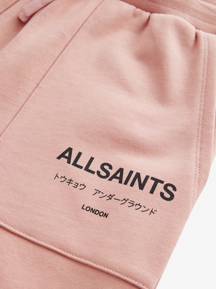 smALLSAINTS Mid Pink Girls Underground Cuffed 100% Cotton Joggers - Image 9 of 10