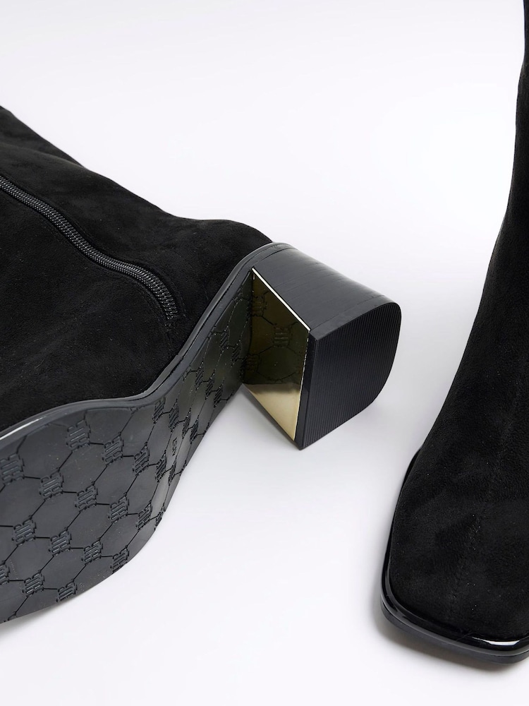 River Island Black Wide Shaft Boots - Image 4 of 4