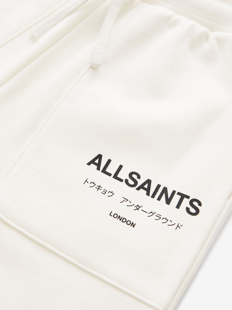 smALLSAINTS Chalk White Girls Underground Cuffed 100% Cotton Joggers - Image 10 of 10