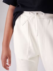 smALLSAINTS Chalk White Girls Underground Cuffed 100% Cotton Joggers - Image 5 of 10