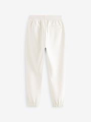 smALLSAINTS Chalk White Girls Underground Cuffed 100% Cotton Joggers - Image 8 of 10