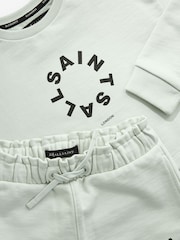 smALLSAINTS Light Green Girls Tierra 100% Cotton Sweatshirt and Sweat Short Set - Image 6 of 6