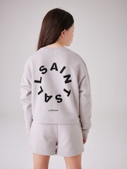 Flieder-Violett - smALLSAINTS Mädchen Tierra 100% Baumwolle Sweatshirt und Sweatshorts im Set - Bild 2 von 7