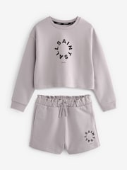 Flieder-Violett - smALLSAINTS Mädchen Tierra 100% Baumwolle Sweatshirt und Sweatshorts im Set - Bild 5 von 7