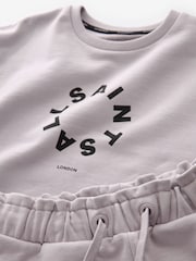 Flieder-Violett - smALLSAINTS Mädchen Tierra 100% Baumwolle Sweatshirt und Sweatshorts im Set - Bild 7 von 7