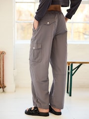 Charcoal Grey Parachute Pull On Cargo Trousers - Image 3 of 7