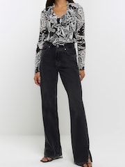 River Island Black Embellished Ruffle Blouse - Image 5 of 5