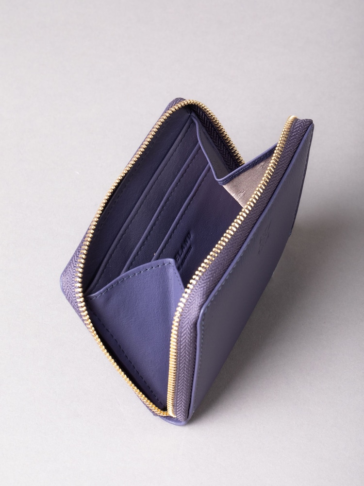 Lakeland Leather Purple Chrome Small Zip Purse - Image 3 of 5